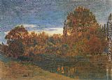 Woodland Canvas Paintings - Sunset Through Woodland